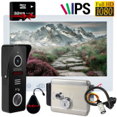 FHD IPS видеодомофон с электромеханическим замком на калитку Seven Kit Home-Lock Rfid Pro (white)