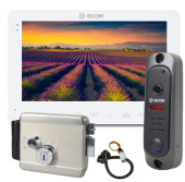 Комплект домофону з детектором руху та електромеханічного замку BCOM Kit Home Lock White