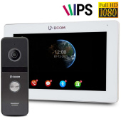 Комплект 7" сенсорного видеодомофона с детектором движения BCOM BD-770FHD White Kit