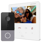 Комплект 4" IP WiFi домофона и WiFi панели вызова Hikvision DS-WF61-CR-KIT White (мобильное приложение и удаленный доступ)
