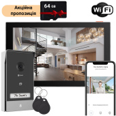 IP комплект Smart Wi-Fi відеодомофону з керуванням з мобільного застосунку Ezviz CS-HP5 (2MP) + SD карта 64Гб у подарунок