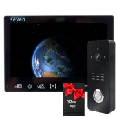 Комплект IPS відеодомофону із записом по детекції SEVEN DP–7575 FHD Kit black