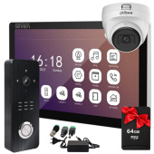 Wi-Fi 10-дюймовый домофон с дополнительной камерой SEVEN DP-7517 Cam Kit black (запись видео, дозвон на телефон, поддержка Tuya Smart)