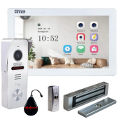 Комплект IPS домофона 7 дюймов с магнитным замком 180кг и видеопанелью со считывателем SEVEN DP-7570 FHD Office Kit