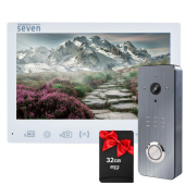 Комплект IPS відеодомофону із записом по детекції SEVEN DP–7575 FHD Kit white