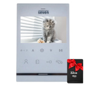 Видеодомофон 4 дюйма с записью SEVEN DP–7541 white + SD карта 32Гб в подарок!