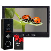 Комплект Full HD видеодомофона с детекцией и записью видео SEVEN DP–7571 FHD Kit black