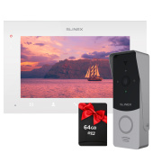 Комплект сеносрного 7" IPS FHD відеодомофону з детектором та записом Slinex KIT SQ-FHD (White)