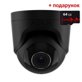 8Мп IP камера відеоспостереження Ajax TurretCam black (2.8мм) з мікрофоном та можливостями штучного інтелекту