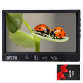 Видеодомофон 7" с записью видео по движению SEVEN DP–7571 FHD black — SD карта 32Гб в подарок!