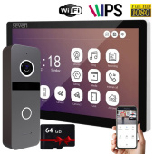 Комплект Wi-Fi видеодомофона 10" с переадресацией звонка SEVEN DP-7517Kit Neo black (с видеопанелью SOLO FHD)