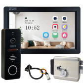 Домофон для приватного будинка з електромеханічним замком SEVEN DP-7570 FHD Lock Kit Black