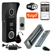 Комплект Wi-Fi видеопанели и электромагнитного замка SEVEN SKD-KIT-EMG14 (контроль доступа с управлением с телефона)