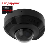 8Мп IP камера видеонаблюдения Ajax DomeCam Mini black (2.8мм) с микрофоном и возможностями искусственного интеллекта