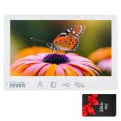 Видеодомофон 7" с записью видео по движению SEVEN DP–7571 FHD white — SD карта 32Гб в подарок!