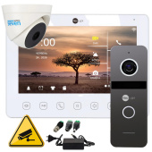 Комплект 7" Wi-Fi відеодомофону з викличною панеллю та відеокамерою NeoLight NeoKIT Cam WF White (керування з телефону та запис відео)