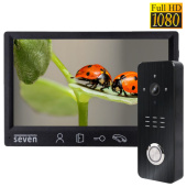 Комплект Full HD видеодомофона с детекцией и записью видео SEVEN DP–7571FHD-B Kit box (black)