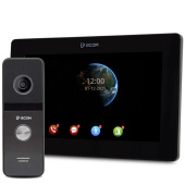 Комплект 7" сенсорного відеодомофону з детектором руху BCOM BD-770FHD Black Kit
