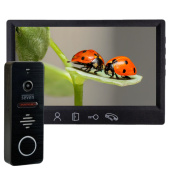 Комплект Full HD відеодомофону з детекцією та записом руху SEVEN DP–7571 FHD Kit black
