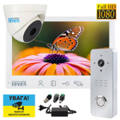 FullHd комплект видеодомофона 7" с записью + дополнительная камера Seven Kit DF-Cam white
