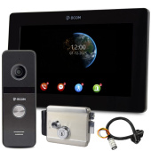 FHD сенсорний відеодомофон із записом, панель виклику та електромеханічний замок BCOM 770FHD Lock Black