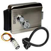 Електромеханічний замок SEVEN EL-7729 + БУЗ + гнучкий перехід 50см (для керування замком з домофону)