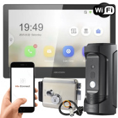 Комплект 10" IP Wi-Fi домофона с электромеханическим замком и управлением со смартфона HikVision DS-KH85-VP-EM