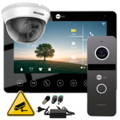 Wi-Fi відеодомофон з викличною панеллю та відеокамерою NeoLight NeoKIT Cam WF Black (керування з телефону та запис відео)