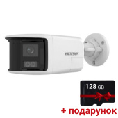 6Мп IP вулична відеокамера з оглядом 180°, вбудованим мікрофоном та динаміком Hikvision DS-2CD1T63G2P-LIUF/SL (2.8мм)