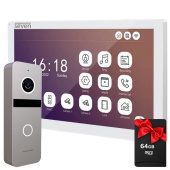 Комплект Wi-Fi видеодомофона 10 дюймов с переадресацией звонка SEVEN DP-7517Kit Neo white (с видеопанелью SOLO FHD)