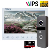 Комплект 7" FHD IPS видеодомофона с записью по детекции SEVEN DP–7575FHD-Neo Kit box (white)
