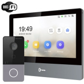 Комплект 7" IP WiFi домофону та WiFi панелі виклику Hikvision DS-WF83-CR-KIT (мобільний застосунок та віддалений доступ)