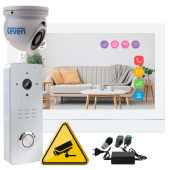 Wi-Fi домофон с дополнительной камерой SEVEN DP-7576 Cam Kit white (AI детекция человека, дозвон на телефон, Tuya Smart)