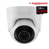 8Мп IP камера відеоспостереження Ajax TurretCam white (2.8мм) з мікрофоном та можливостями штучного інтелекту