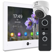 Домофон з WiFi та додатковою відеокамерою NeoLight Alpha Hybrid Cam Kit White — додзвон на телефон та запис відео