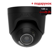 8Мп IP камера відеоспостереження Ajax TurretCam HL black (4 мм) з мікрофоном, можливостями ШІ та гібридним підсвічуванням