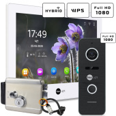Wi-Fi відеодомофон на хвіртку приватного будинку із замком NeoLight Alpha Hybrid Home Kit White