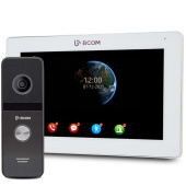 Комплект 7" сенсорного відеодомофону з детектором руху BCOM BD-770FHD White Kit