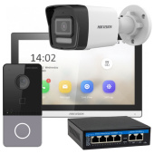 IP комплект видеонаблюдения и домофона HikVision DS-WF63-BulG2-KIT — управление со смартфона, детекция человека и авто