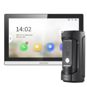 Комплект 7" IP Wi-Fi видеодомофона и антивандальной панели HikVision DS-WF63-VP-KIT Black (мобильное приложение и удаленный доступ)