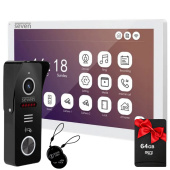 Комплект Wi-Fi домофона 10 дюймов и вызывной панели со считывателем карт SEVEN DP-7517 Key Kit white