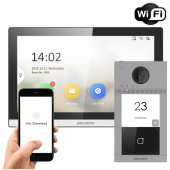 Бездротовий WiFi домофон та панель зі зчитувачем Hikvision DS-WF63-KV2R-KIT (можливість керування замком та воротами)