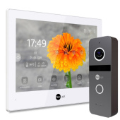 FullHD комплект Wi-Fi видеодомофона NeoLight Alpha Hybrid White + панель SOLO FHD (дозвон на телефон и запись видео)