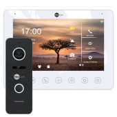 Комплект Wi-Fi FHD домофона с дозвоном на телефон и записью Neolight NeoKIT HD WF White (Kappa+ HD WF + Prime FHD с уголком)