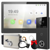 WiFi видеодомофон 10 дюймов с замком Hikvision DS-KH85-KV2R-EM (управление замком и воротами, дозвон на телефон)