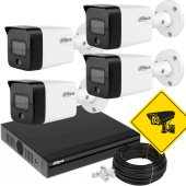 4Мп IP PoE відеоспостереження для вулиці зі звуком, детекцією та записом Dahua DH-BULTC-4MP-4MIC