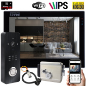Комплект wi-fi домофон та замок Seven WF Smart Kit (black) з переадресацією виклику на мобільний телефон