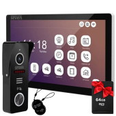 Комплект Wi-Fi домофона 10 дюймов и вызывной панели со считывателем карт SEVEN DP-7517 Key Kit black