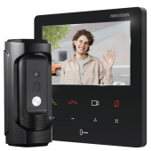 IP Wi-Fi видеодомофон и антивандальная панель HikVision DS-KH61-VP-KIT Black (мобильное приложение и удаленный доступ)