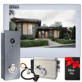 Комплект wi-fi домофона и электромеханического замка SEVEN DP–7577 Lock Kit white с переадресацией вызова на мобильный телефон